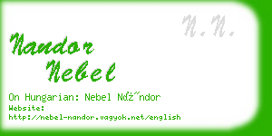 nandor nebel business card